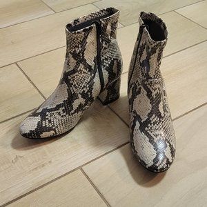 Faux Snake Skin Booties